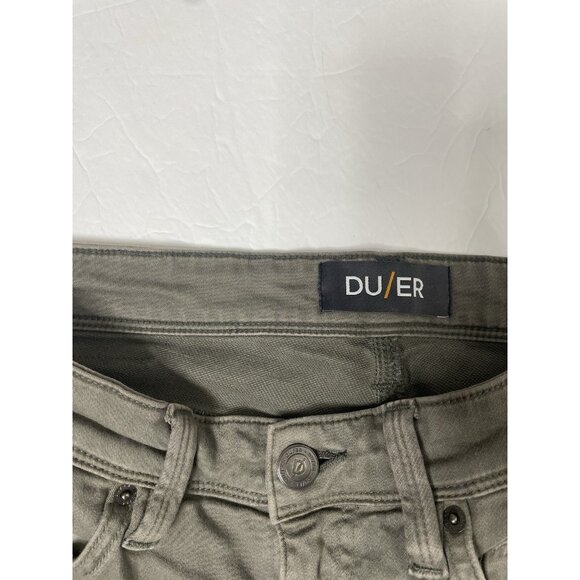 Du/er Mens 33x30 Green Gray Denim Jeans N2X Slim Stretch - Picture 7 of 10